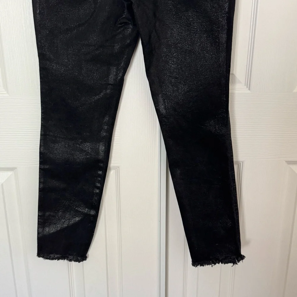 Free People x We The Free High Rise Coated Skinny Black Size 31